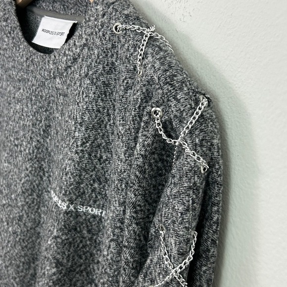 The Kooples x Sport Chain Sleeve Sweater Heather Gray Size 1 Small - Picture 6 of 13